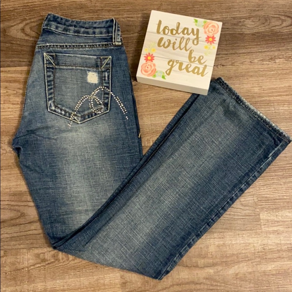 Mavi Vintage Embellished Pocket Flare Leg Jeans